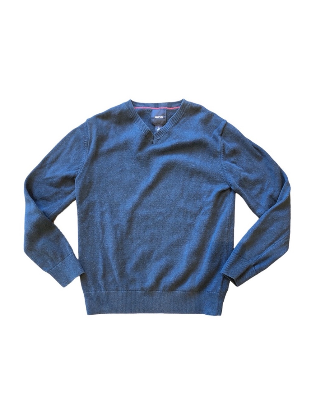 GAP Kids Navy V-Neck Long Sleeve Pullover Sweater Size Large (10)